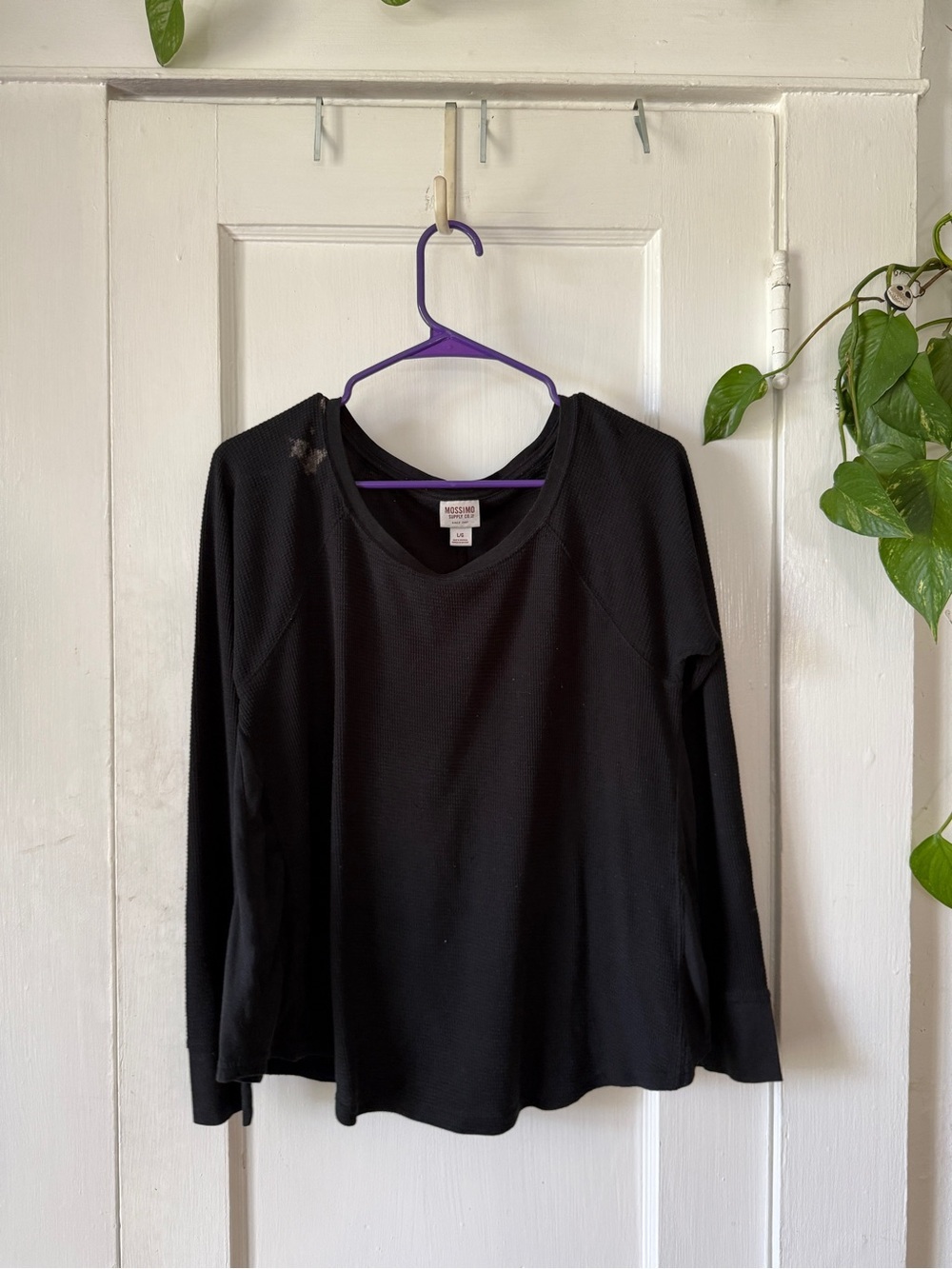Mossimo Supply Co. Black Long-Sleeve Thermal Top